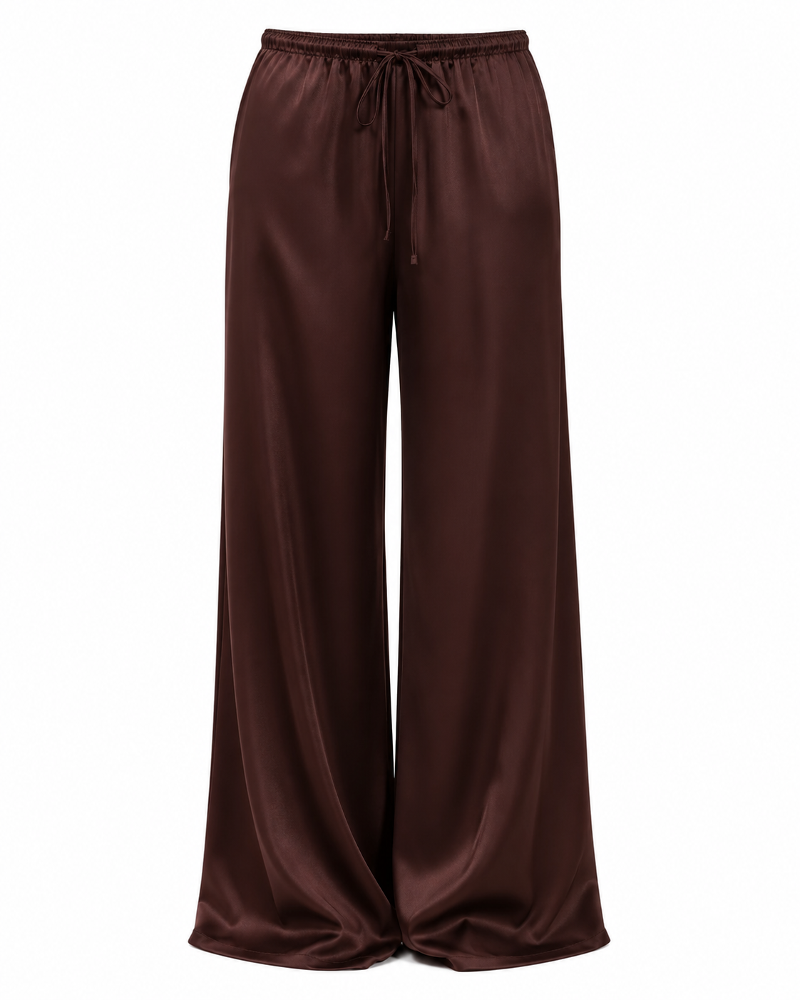 silk pants rich brown