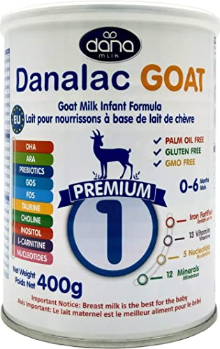 Danalac Goat Milk Infant Formula 400g Stage 1 Baby Milk Powder for Infants and Toddlers Age 0-6 Months (Pack of 6)