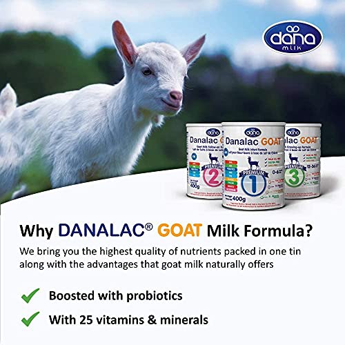 Danalac Goat Milk Follow-On Formula 400g Stage 2 Baby Milk Powder for Infants and Toddlers Age 6-12 Months (Pack of 1)